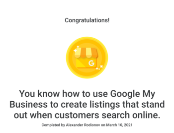 Google My Business Certificación