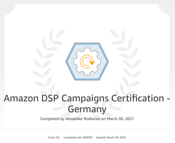 Amazon DSP Certificación